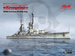 Kronprinzt WWI German Battleship (full hull & waterline) 1:700