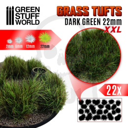 Grass Tufts - 22mm self-adhesive - XXL Dark Green