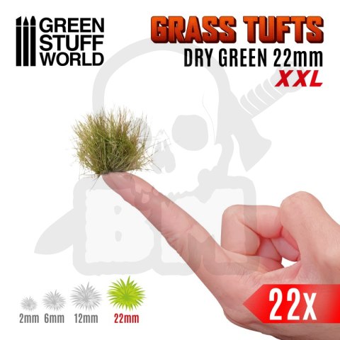Grass Tufts - 22mm self-adhesive - XXL Dry Green