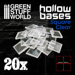 Hollow Plastic Bases Transparent podstawki 20mm 20 szt.