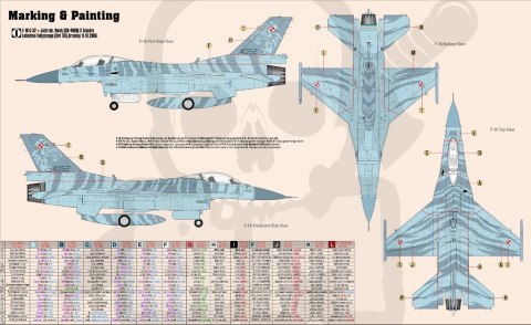 Mistercraft D-115 F-16CJ-52+ Tiger Demo Team 1:72 + farbki 2 pędzelki klej
