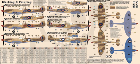 Mistercraft D-170 Spitfire Mk.IX Cyrk Skalskiego 1:72 + farbki 2 pędzelki klej