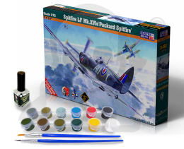 Mistercraft D-182 Spitfire LF Mk. XVI e Packard Spitfire 1:72 + farbki 2 pędzelki klej Dywizjon 317 Wileński