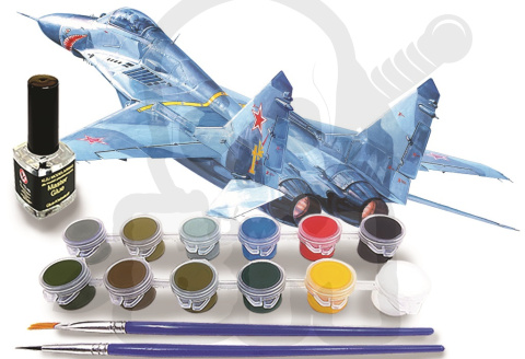 1:72 MIG-29 izd. 9-12 Fulcrum farbki pędzelki klej + Polska Czechy Słowacja