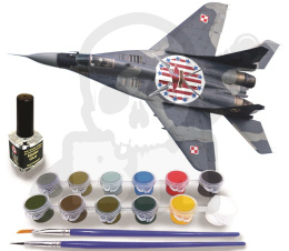 Mistercraft D-97 MIG-29A Fulcrum Polish Rocket 1:72 + farbki 2 pędzelki i klej