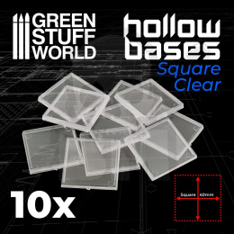 Plastic CLEAR Square Hollow Base 40mm