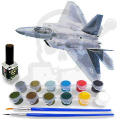 Mistercraft F-06 F-22 Raptor Advanced Fighter 1:72 + farbki 2 pędzelki klej