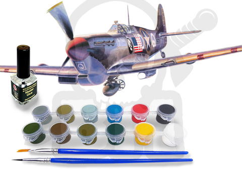 1:72 Spitfire Mk. Vb/ trop +farbki 2 pędzelki klej