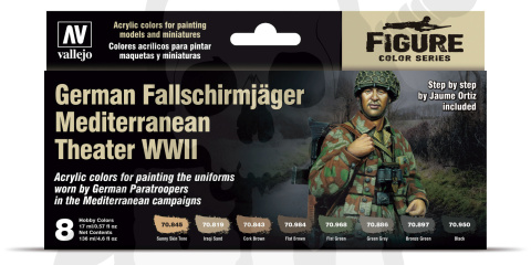 Vallejo 70188 Zestaw Model Color 8 farb - German Fallschirmjäger Mediterranean Theater WWII by Jaume Ortiz