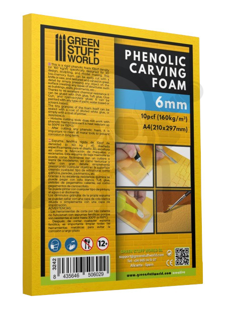 Fenolowa pianka do rzeźbienia 6 mm - rozmiar A4