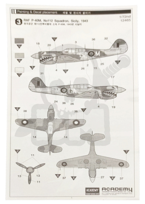 Academy 12465 P-40 M/N Warhawk 1:72