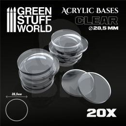 Acrylic Bases - Round 28,5mm CLEAR