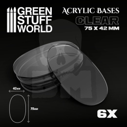 Acrylic Bases Clear Oval Pill 75x42mm podstawki 6 szt.