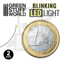 Migające diody LED zielone 2mm 10szt.