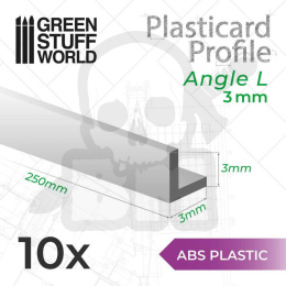 ABS Plasticard - profile ANGLE-L 3mm 10 szt.