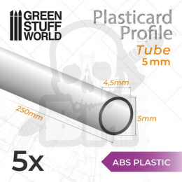 ABS Plasticard - Profile TUBE 5mm x5