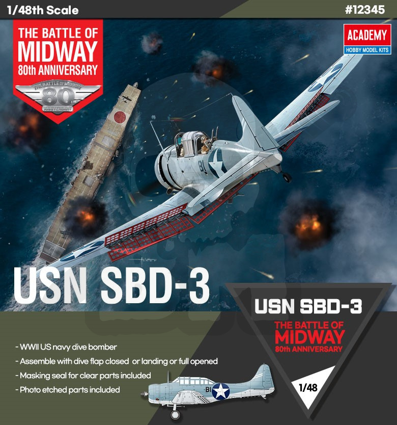 Academy 12345 USN SBD-3 Battle of Midway 1:48