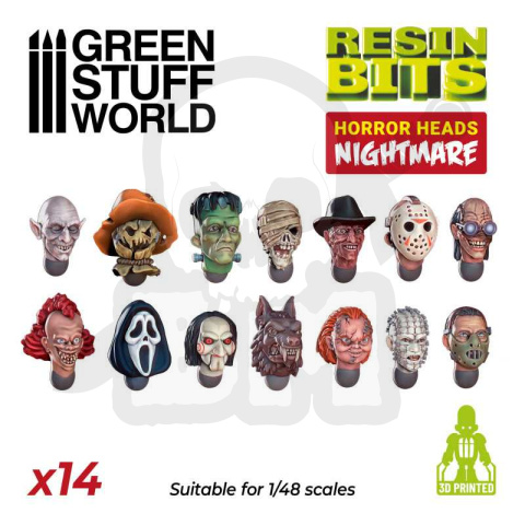 Horror Heads Nightmare żywiczne główki 14 szt.