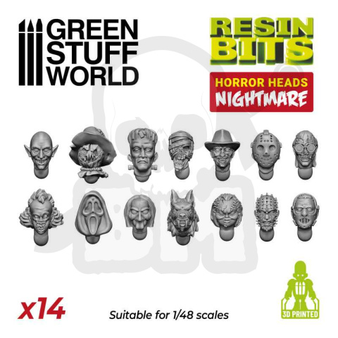 Horror Heads Nightmare żywiczne główki 14 szt.