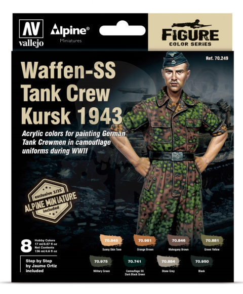 Vallejo 70249 Figure Color Series 8 farb + figurka - Waffen SS Tank Crew, Kursk 1943