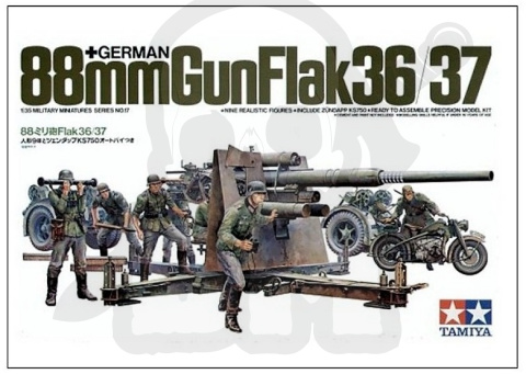1:35 Tamiya 35017 German 88mm Gun Flak36/37
