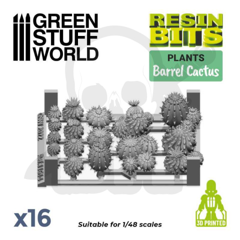 3D printed set Barrel Cactus - Kaktusy 16 szt.