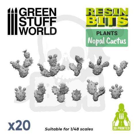 3D printed set Nopal Cactus - kaktusy 20 szt.