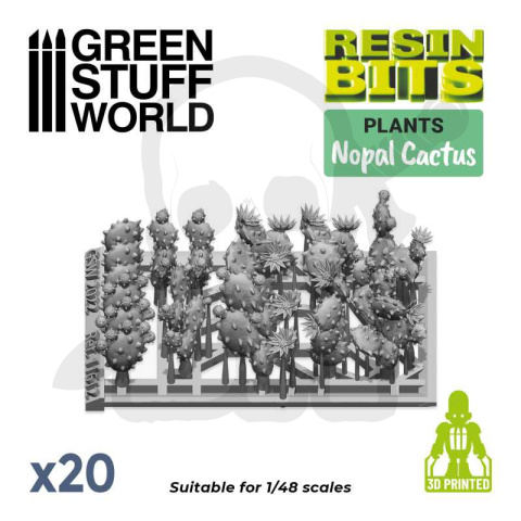 3D printed set Nopal Cactus - kaktusy 20 szt.