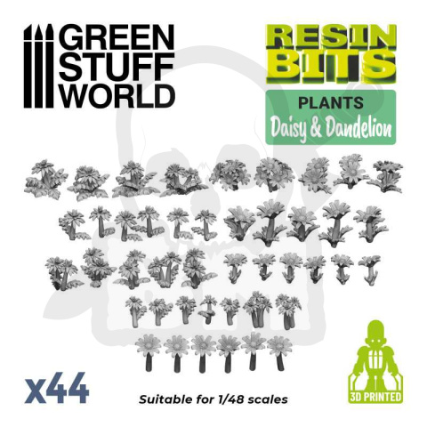 3D printed set Daisy & Danedelion - kwiatki 46 szt.