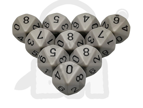 Kostki szare RPG K10 10szt. kości kostka