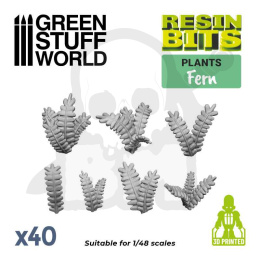 3D printed set Fern Leaves - paprocie 40 szt.