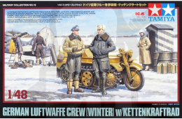 1:48 Tamiya 32412 German Luftwaffe Crew (Winter) w/Kettenkraftrad