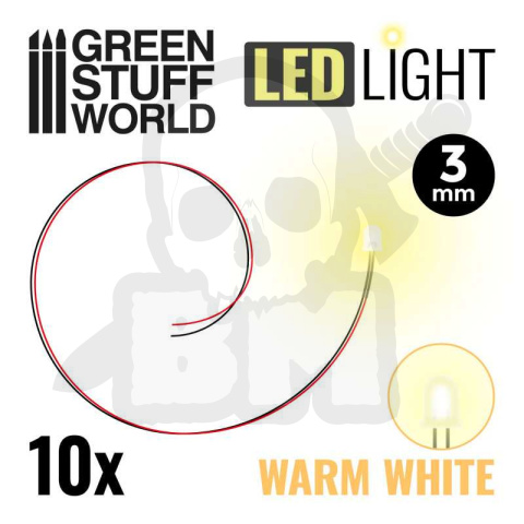 Ciepłe białe diody LED 3mm