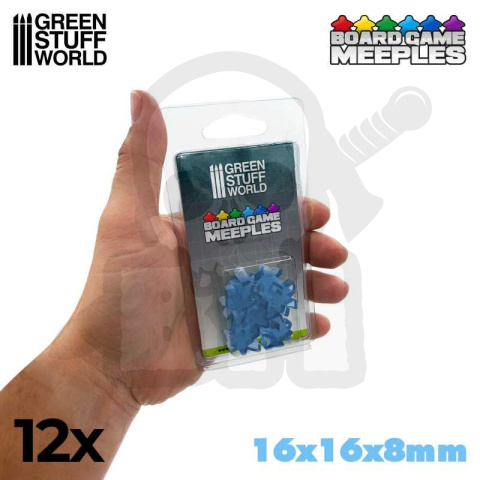 Meeples 16x16x8mm - Light Blue - meeple jasno niebieskie 12 szt