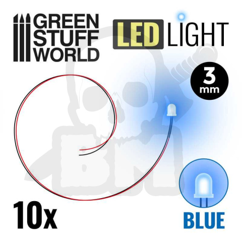 Niebieskie diody LED - 3mm