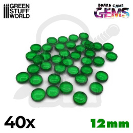 Plastic Gems 12mm - Green - 40 szt.