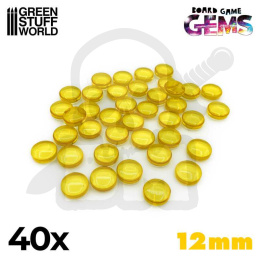 Plastic Gems 12mm - Yellow - 40 szt.