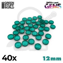 Plastic Gems 12mm - Turquoise - 40 szt.