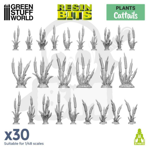 3D printed set Cattails Plants - rośliny 30 szt.