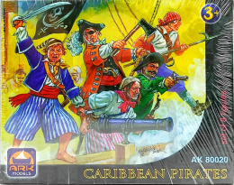 Ark Models 80020 Caribbean pirates set of 8 figures (6.5 cm) 1:32