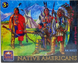 Ark Models 80021 Native Americans Set of 8 figures (6.5 cm) 1:32