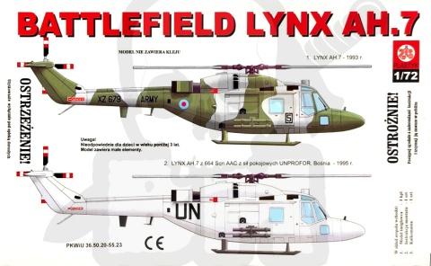 Plastyk S019 Battlefield Lynx AH.7 1:72