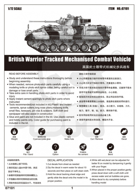 Trumpeter 07101 Brytyjski transporter opancerzony Warrior C.V. 1:72