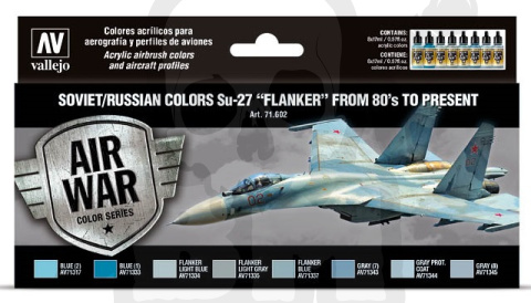 Vallejo 71602 Zestaw Model Air War 8 farb - Soviet / Russian colors Su-27 "Flanker" from 80's to present
