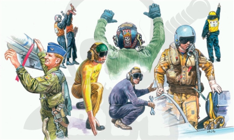 1:72 Figurki Nato Pilots nad Ground Crew
