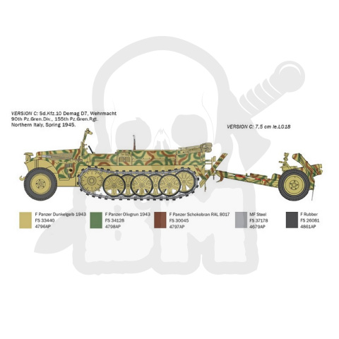 1:35 Sd. Kfz. 10 Demag D7 with 7,5 cm leIG 18 and crew