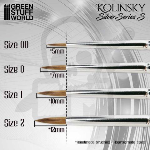 Green Stuff SILVER SERIES (SERIE-S) Kolinsky Brush - Size 0