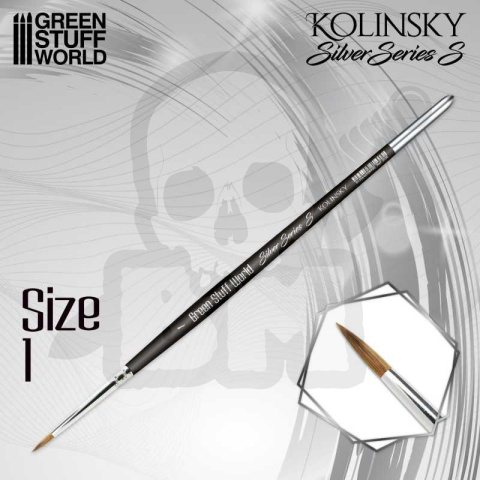 Green Stuff SILVER SERIES (SERIE-S) Kolinsky Brush - Size 1