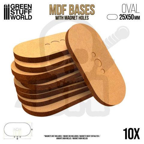 MDF Bases - Oval Pill 25x50 mm podstawki pod figurki