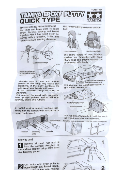 Tamiya 87051 Epoxy Putty (Quick Type) szpachlówka